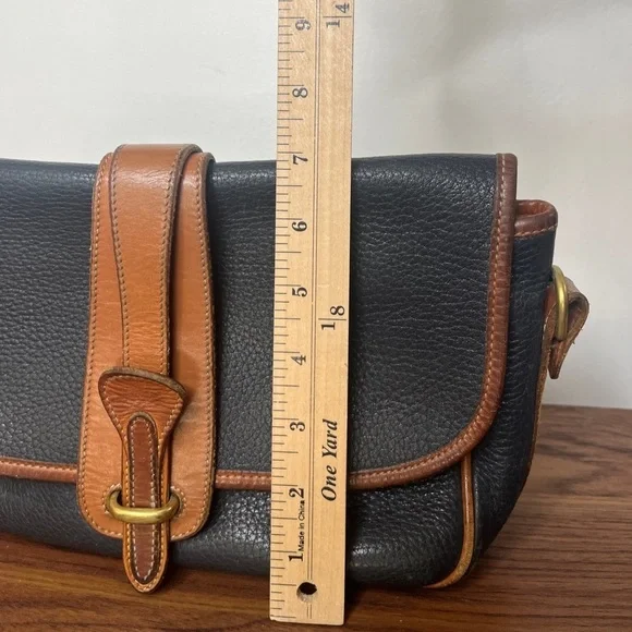 Vintage DOONEY & BOURKE Black All Weather Leather Purse Bag Equestrian NO STRAP - Picture 8 of 10